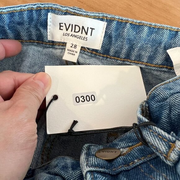 Anthropologie Evidnt Essen Relaxed Jeans Raw Hem Sz 28 Blue - Picture 6 of 12